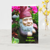 Birthday Gnome Birthday Card Kaart (Gele Bloem)