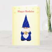 Birthday Gnome met Magic Lamp Kaart (Voorkant)