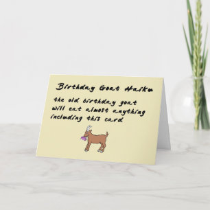 Birthday Goat Haiku - een grappig gedicht voor een Kaart