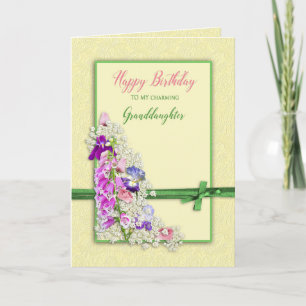 BIRTHDAY - GODDAUGHTER - GARDEN FLOWERS,GROENBOW KAART