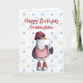 Birthday Goddochter Fun Cool Seagull Bird Kaart (Voorkant)