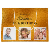 Birthday Gold aangepast fotometaal monogram Groot Cadeauzakje (Voorkant)