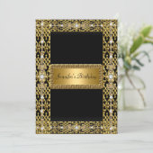 Birthday Gold Black Elke dag Kaart (Staand voorkant)