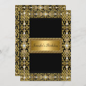 Birthday Gold Black Elke dag Kaart (Voorkant / Achterkant)