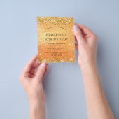 Birthday gold glitter budget uitnodiging flyer (Hand)