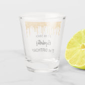 Birthday gold glitter drift name shot glas (Achterkant)