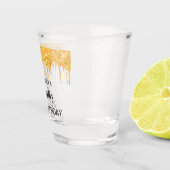 Birthday gold glitter drift name shot glas (Rechts)