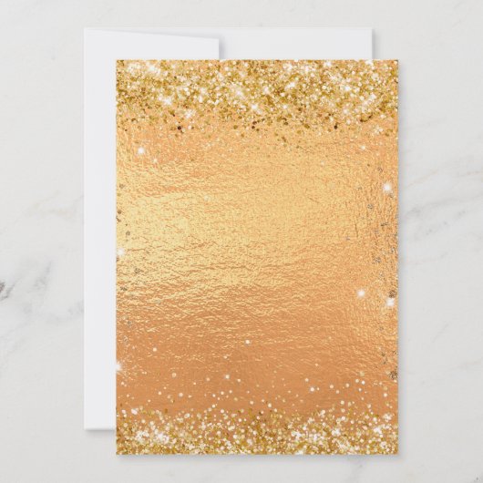 Birthday gold glitter luxe uitnodiging (Achterkant)