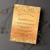 Birthday gold glitter luxe uitnodiging