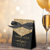 Birthday Gold Glitter Monogram Script Dank je wel Bedankdoosjes