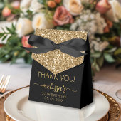 Birthday Gold Glitter Monogram Script Dank je wel Bedankdoosjes