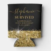 Birthday Gold Glitter Personalized Funny Favor Blikjeskoeler (Voorkant)