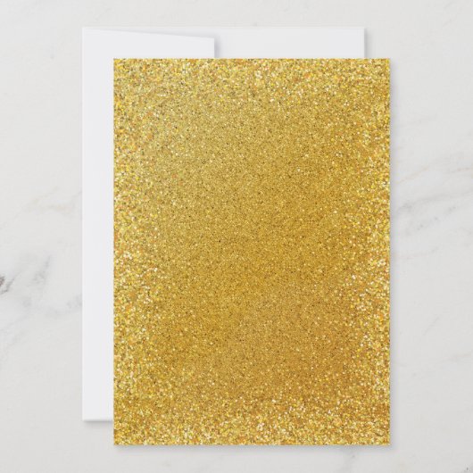 Birthday gold glitter script op zwart aangepast ja kaart (Achterkant)
