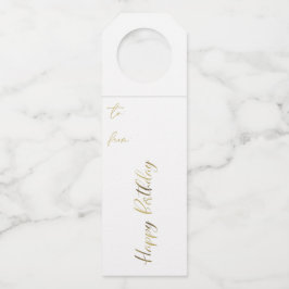 Birthday Gold Personalized Bottle Hanger Tags