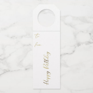 Birthday Gold Personalized Bottle Hanger Tags