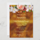 Birthday Gold white florals elegant Kaart (Voorkant)