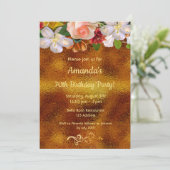 Birthday Gold white florals elegant Kaart (Staand voorkant)