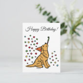 Birthday Golden Retriever Cartoon Briefkaart (Staand voorkant)