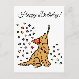 Birthday Golden Retriever Cartoon Briefkaart