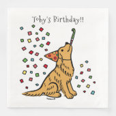 Birthday Golden Retriever Cartoon Servet (Voorkant)