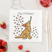 Birthday Golden Retriever Cartoon Servet (Insitu)