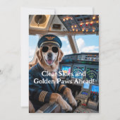 Birthday Golden Retriever Dog Pilot Funny  Kaart (Voorkant)