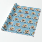 Birthday Golden Retriever en Daisies Cadeaupapier (Uitgerold)
