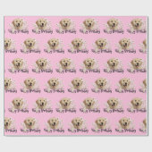 Birthday Golden Retriever en Daisies Cadeaupapier (Vlak)