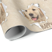 Birthday Golden Retriever in papieren hol Cadeaupapier (Rol Hoek)