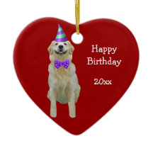 Birthday Golden Retriever Keepomwille Ornament