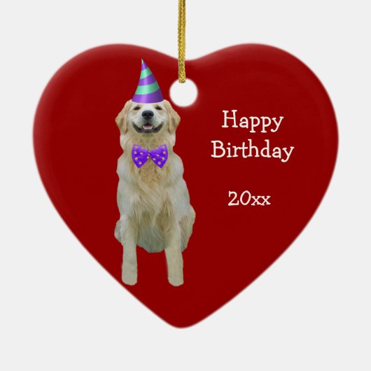 Birthday Golden Retriever Keepomwille Ornament (Achterkant)