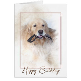 Birthday Golden Retriever met Leash