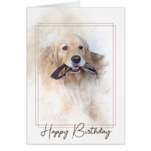 Birthday Golden Retriever met Leash