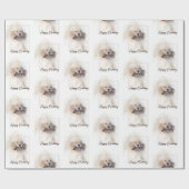 Birthday Golden Retriever met Leash Cadeaupapier (Vlak)