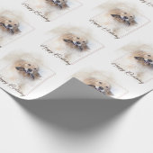 Birthday Golden Retriever met Leash Cadeaupapier (Hoek)