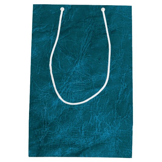 Birthday Golden Retriever op Blauwgroen leder Medium Cadeauzakje (Achterkant)