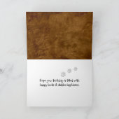 Birthday Golden Retriever op bruin leder Kaart (Binnen)