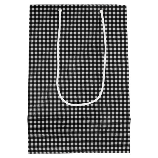 Birthday Golden Retriever op Gingham Medium Cadeauzakje (Achterkant)