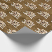 Birthday Golden Retriever op leder Cadeaupapier (Hoek)