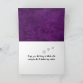 Birthday Golden Retriever op Paars leder Kaart (Binnen)