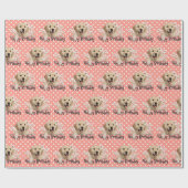Birthday Golden Retriever op Polka Dots Cadeaupapier (Vlak)