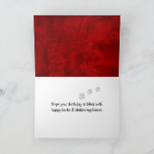 Birthday Golden Retriever op rood leder Kaart (Binnen)