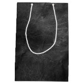 Birthday Golden Retriever op zwart leder Medium Cadeauzakje (Achterkant)