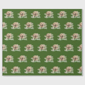 Birthday Golden Retriever over Green Cadeaupapier (Vlak)