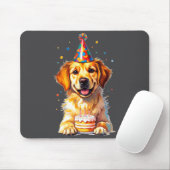 Birthday Golden Retriever, Party Dog  Muismat (Met muis)