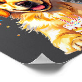 Birthday Golden Retriever, Party Dog Poster (Hoek)