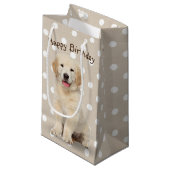Birthday Golden Retriever puppy op pooldots Klein Cadeauzakje (Voorkant Gekanteld)