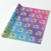 Birthday Golden Retrievers op regenboog Cadeaupapier (Uitgerold)
