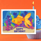 Birthday Goldfish Aquarium Blank Kaart