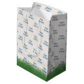 Birthday golf bag in gras medium cadeauzakje (Achterkant Gekanteld)